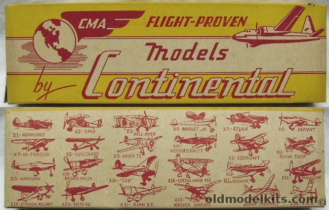 Continental Model Airplane Co Brown Racer - Balsa Wood Flying Airplane, X14 plastic model kit